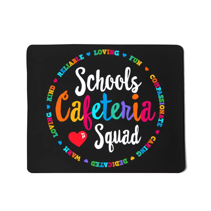 Support Team Matching Schools Cafeteria Squad Worker Crew Mousepad