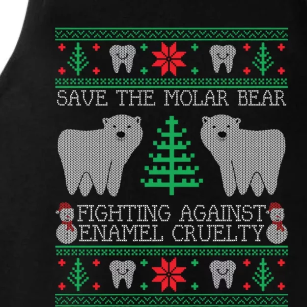 Save The Molar Bear Dental Dentist Ugly Christmas Sweaters Gift Ladies Tri-Blend Wicking Tank