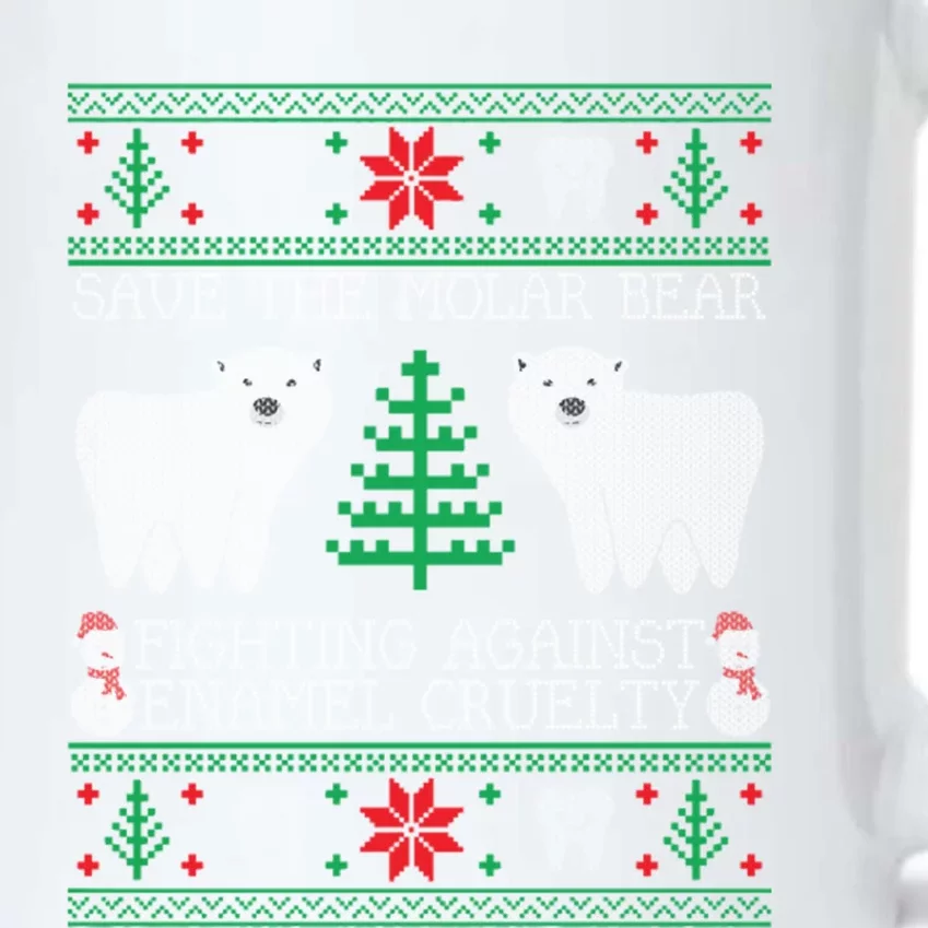 Save The Molar Bear Dental Dentist Ugly Christmas Sweaters Gift Black Color Changing Mug