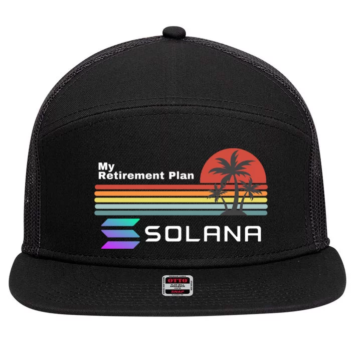 Solana Token, My Retirement Plan, Crypto, DeFi, Crypto Exchange, Solana Crypto 7 Panel Mesh Trucker Snapback Hat