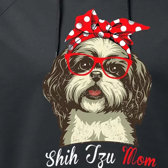 Shih Tzu Mama Funny Dog Lover Mothers Day Shitzu Dog Gift Performance Fleece Hoodie