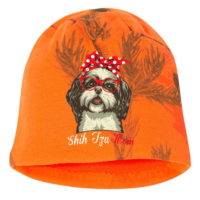 Shih Tzu Mama Funny Dog Lover Mothers Day Shitzu Dog Gift Kati - Camo Knit Beanie