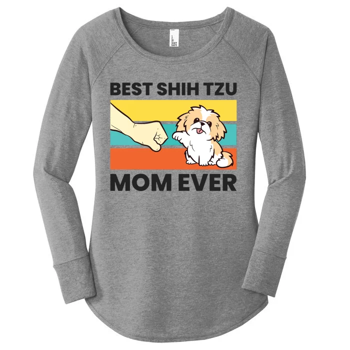 Shih Tzu Mama Best Shih Tzu Mom Ever Women's Perfect Tri Tunic Long Sleeve Shirt