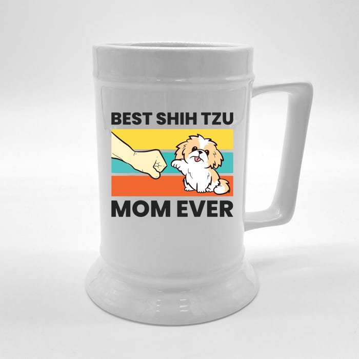 Shih Tzu Mama Best Shih Tzu Mom Ever Front & Back Beer Stein