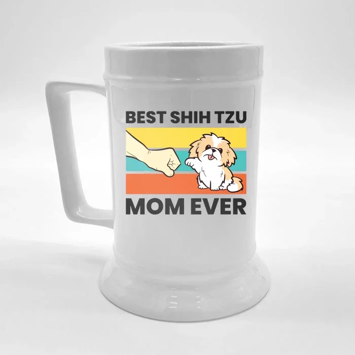 Shih Tzu Mama Best Shih Tzu Mom Ever Front & Back Beer Stein