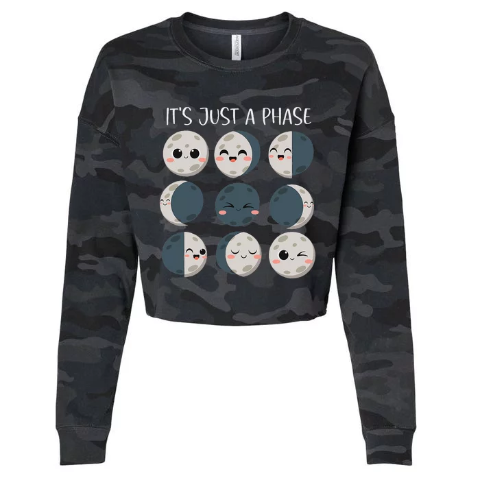 Science Teacher Moon Phases Scientist Cropped Pullover Crew