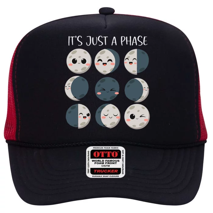 Science Teacher Moon Phases Scientist High Crown Mesh Trucker Hat