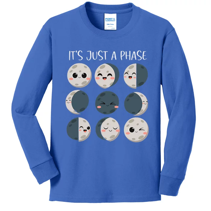 Science Teacher Moon Phases Scientist Kids Long Sleeve Shirt