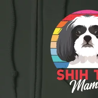 Shih Tzu Mama Cute Shih Tzu Dog Mom Funny Gift Full Zip Hoodie