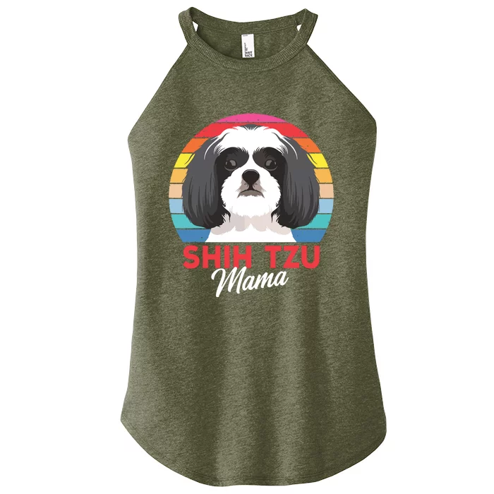 Shih Tzu Mama Cute Shih Tzu Dog Mom Funny Gift Women’s Perfect Tri Rocker Tank