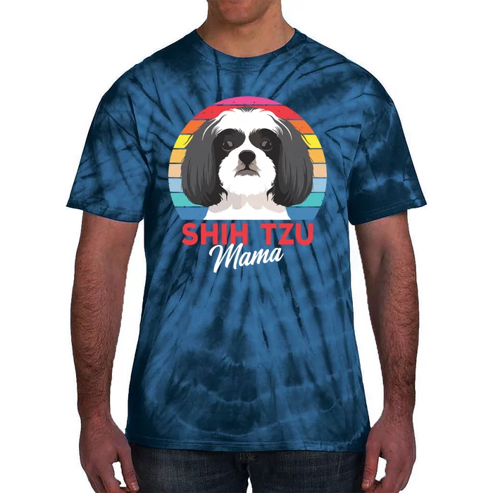 Shih Tzu Mama Cute Shih Tzu Dog Mom Funny Gift Tie-Dye T-Shirt