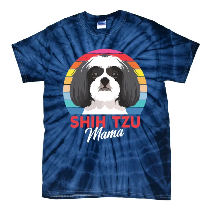 Shih Tzu Mama Cute Shih Tzu Dog Mom Funny Gift Tie-Dye T-Shirt