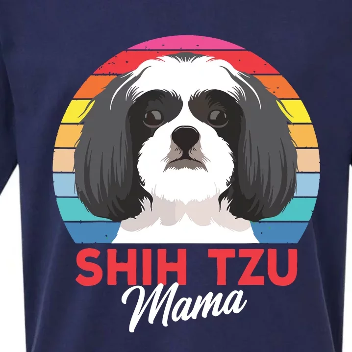 Shih Tzu Mama Cute Shih Tzu Dog Mom Funny Gift Sueded Cloud Jersey T-Shirt