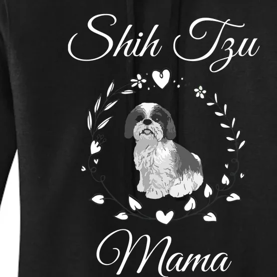 Shih Tzu Mama Funny Dog Lover Mothers Day Shitzu Dog Gift Women's Pullover Hoodie