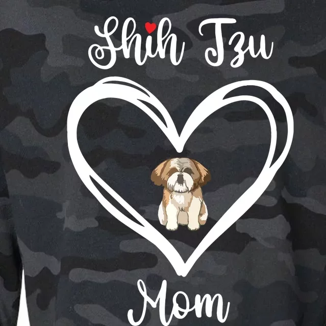 Shih Tzu Mama I Love My Shih Tzu Mom Cropped Pullover Crew