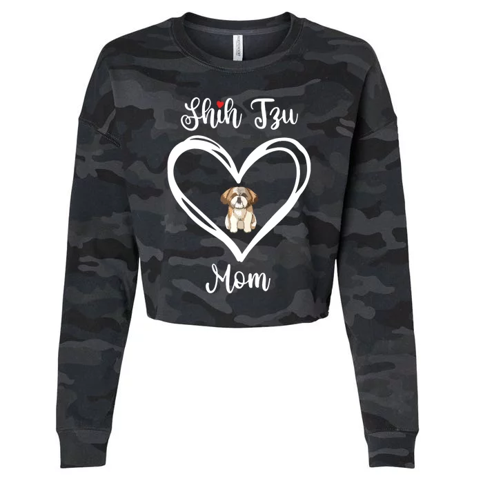 Shih Tzu Mama I Love My Shih Tzu Mom Cropped Pullover Crew