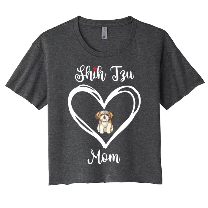 Shih Tzu Mama I Love My Shih Tzu Mom Women's Crop Top Tee