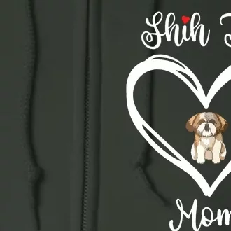 Shih Tzu Mama I Love My Shih Tzu Mom Full Zip Hoodie