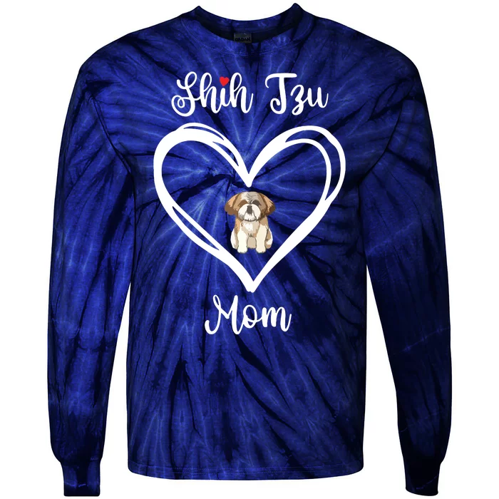 Shih Tzu Mama I Love My Shih Tzu Mom Tie-Dye Long Sleeve Shirt