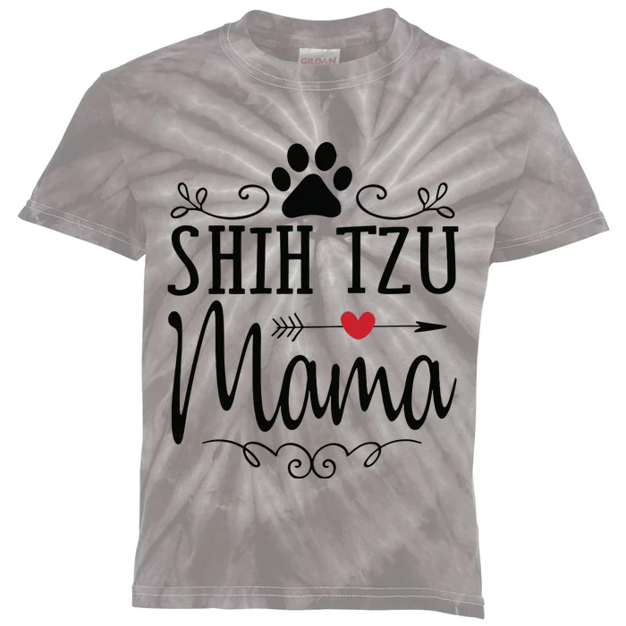 Shih Tzu Mama Shih Tzu Mama Gift For Shih Tzu Lover Kids Tie-Dye T-Shirt