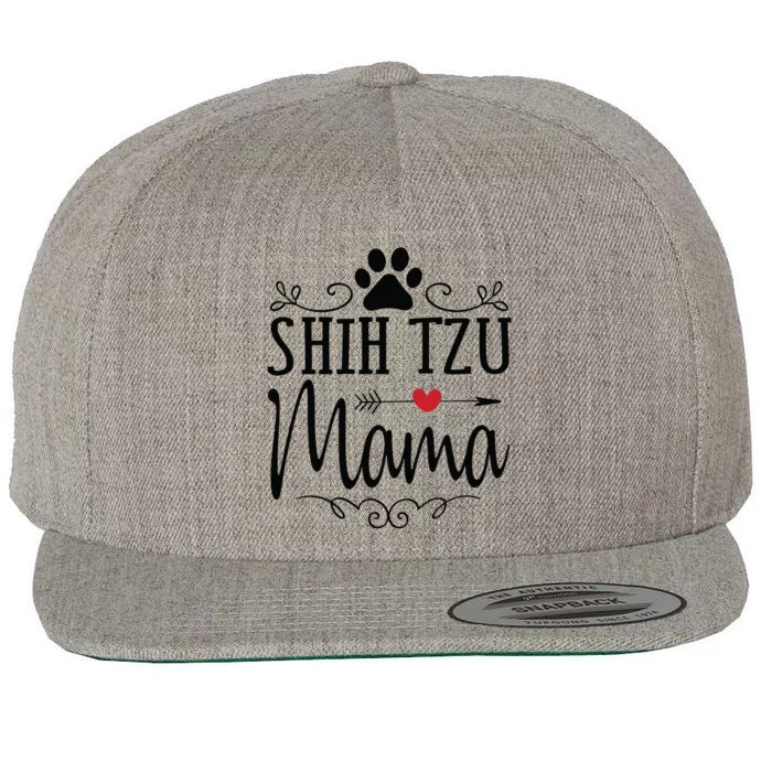 Shih Tzu Mama Shih Tzu Mama Gift For Shih Tzu Lover Wool Snapback Cap