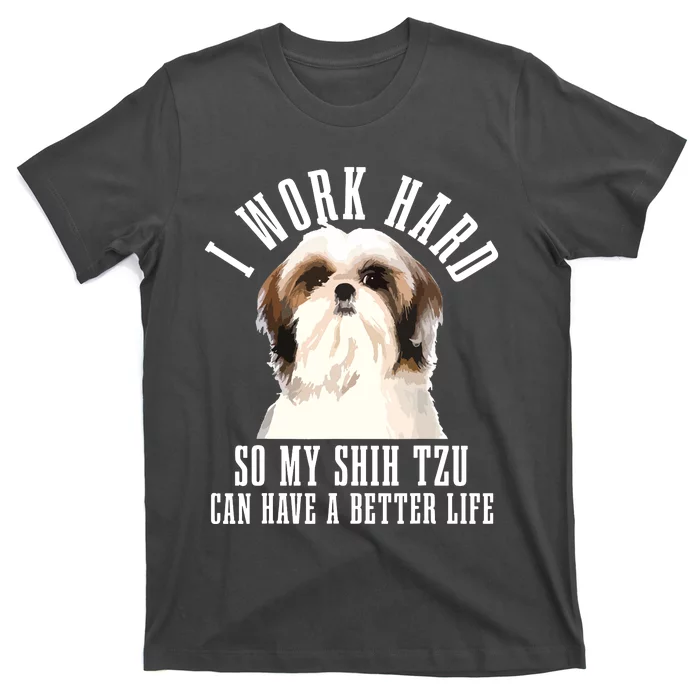 Shih Tzu Mom Dog Dad Funny Shih Tzu T-Shirt