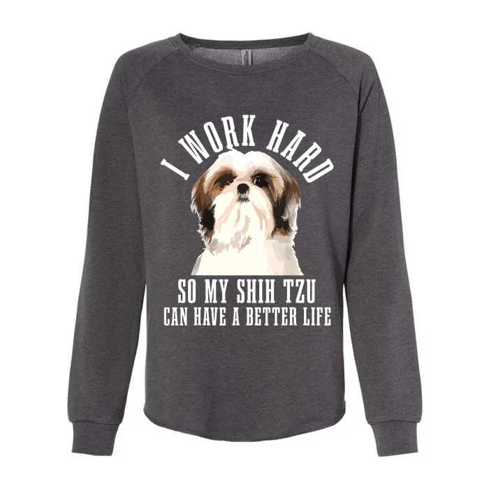 Shih Tzu Mom Dog Dad Funny Shih Tzu Womens California Wash Sweatshirt