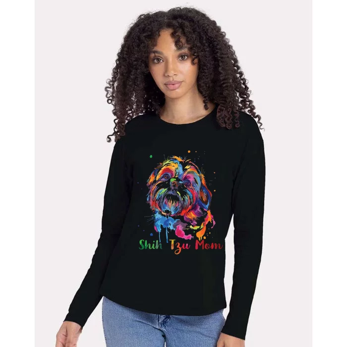 Shih Tzu Mom Shih Tzu Dog Lovers Mothers Day Gifts Womens Cotton Relaxed Long Sleeve T-Shirt