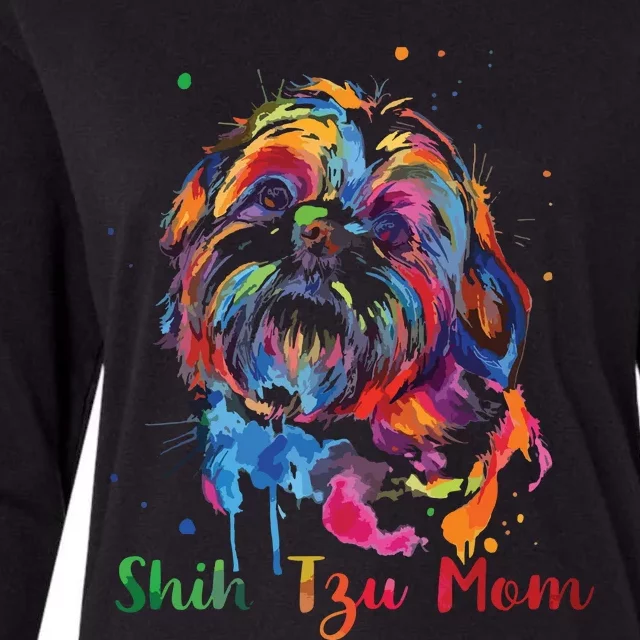 Shih Tzu Mom Shih Tzu Dog Lovers Mothers Day Gifts Womens Cotton Relaxed Long Sleeve T-Shirt