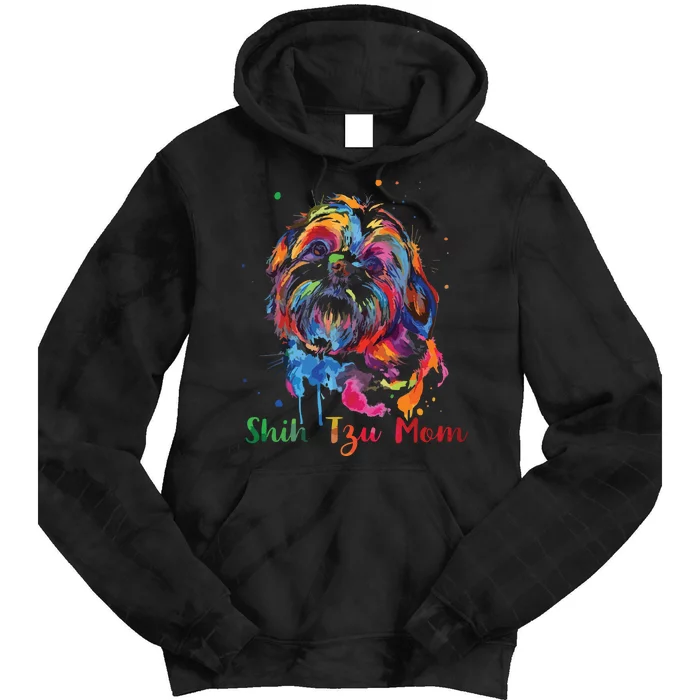 Shih Tzu Mom Shih Tzu Dog Lovers Mothers Day Gifts Tie Dye Hoodie