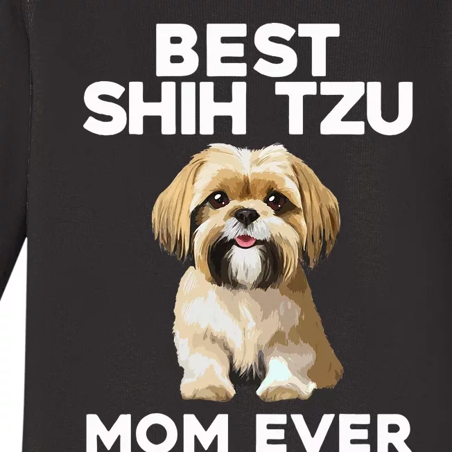 =Shih Tzu Mom Design For Women Dog Lover Shih Tzu Baby Long Sleeve Bodysuit