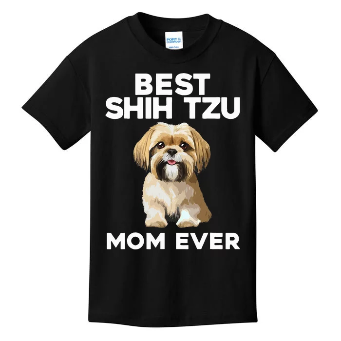 =Shih Tzu Mom Design For Women Dog Lover Shih Tzu Kids T-Shirt