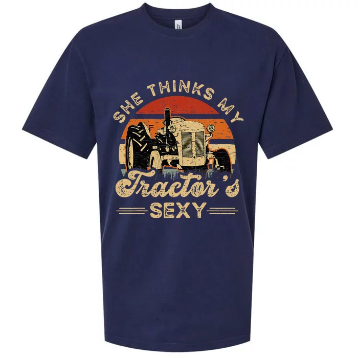 She think my tractor's sexy Farming Farmer Farm Farmer Sueded Cloud Jersey T-Shirt