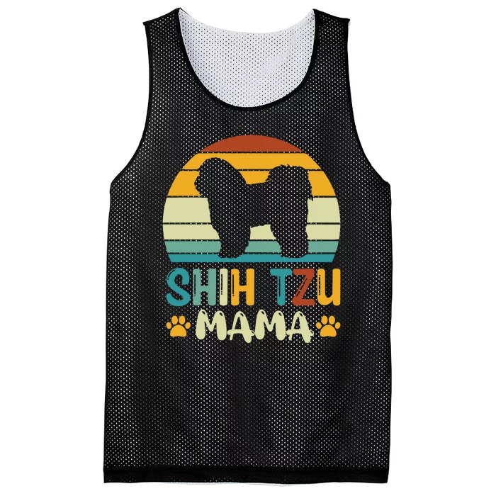 Shih Tzu Mama Mesh Reversible Basketball Jersey Tank