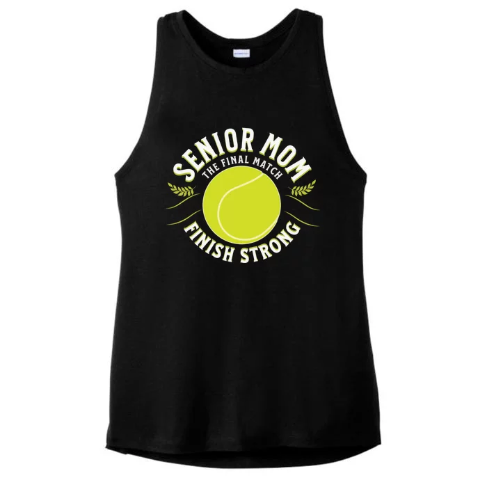 Senior Tennis Mom Cute Gift Ladies Tri-Blend Wicking Tank