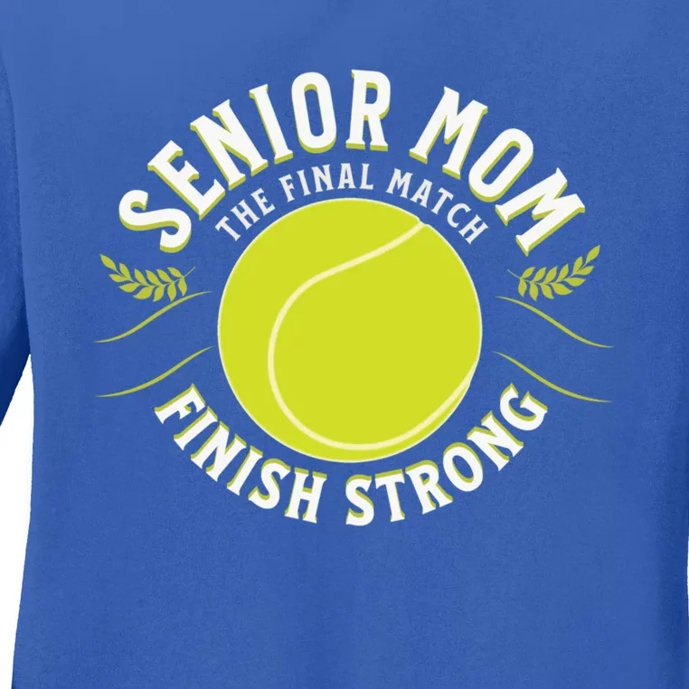 Senior Tennis Mom Cute Gift Ladies Long Sleeve Shirt