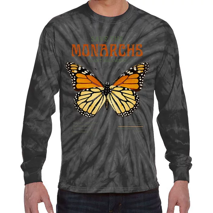 Save The Monarchs Plant More Milkweed Butterfly Danainae Tie-Dye Long Sleeve Shirt