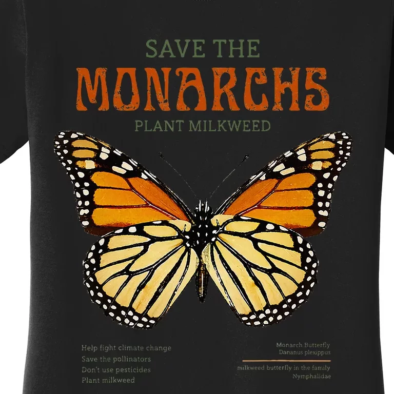 Save The Monarchs Plant More Milkweed Butterfly Danainae Women's T-Shirt