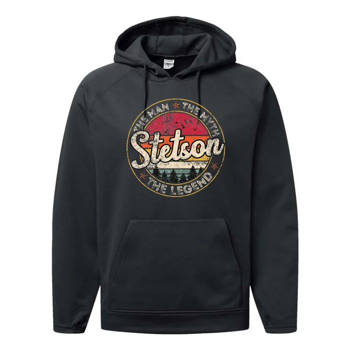 Stetson The Man The Myth The Legend Personalized Name Performance Fleece Hoodie