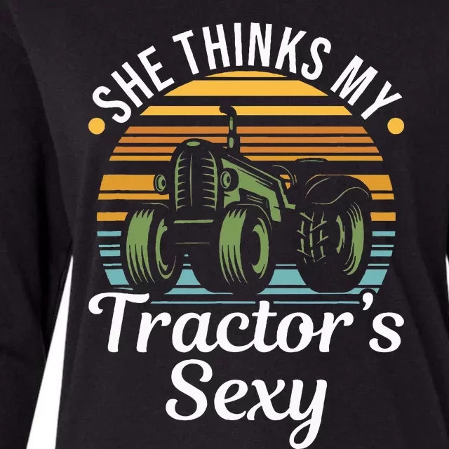 She Thinks My TractorS Sexy Tractor Driver Womens Cotton Relaxed Long Sleeve T-Shirt