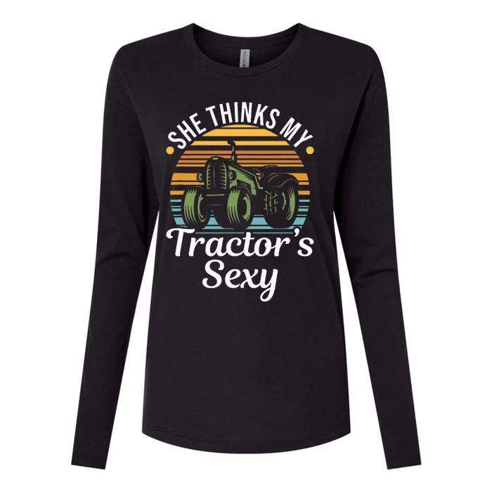 She Thinks My TractorS Sexy Tractor Driver Womens Cotton Relaxed Long Sleeve T-Shirt