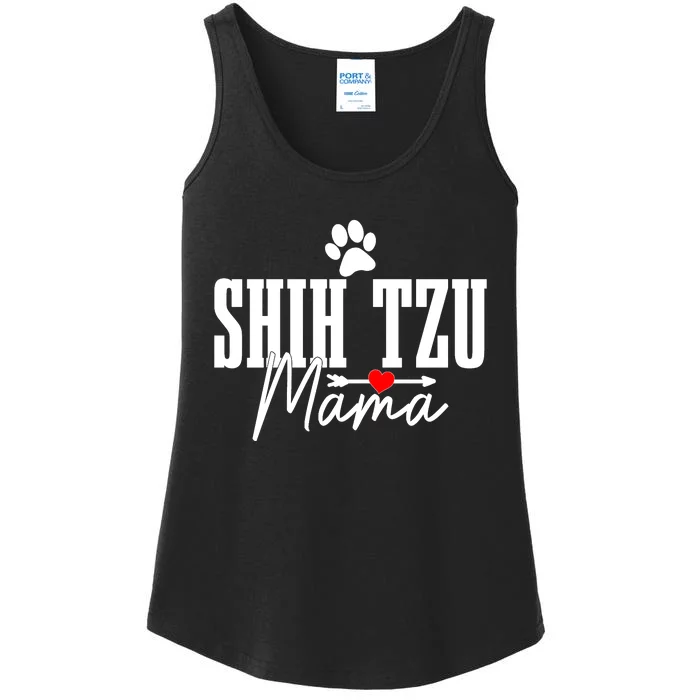 Shih Tzu Mom Shih Tzu Mama Funny Cute Dog Ladies Essential Tank