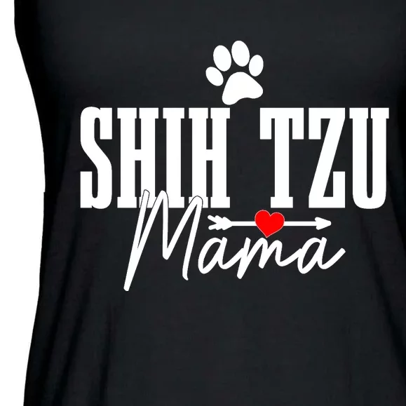 Shih Tzu Mom Shih Tzu Mama Funny Cute Dog Ladies Essential Flowy Tank