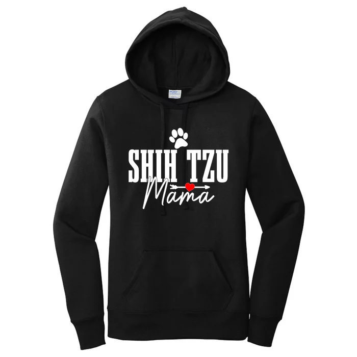 Shih Tzu Mom Shih Tzu Mama Funny Cute Dog Women's Pullover Hoodie