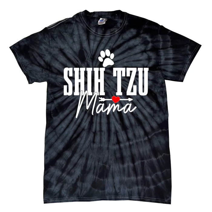 Shih Tzu Mom Shih Tzu Mama Funny Cute Dog Tie-Dye T-Shirt