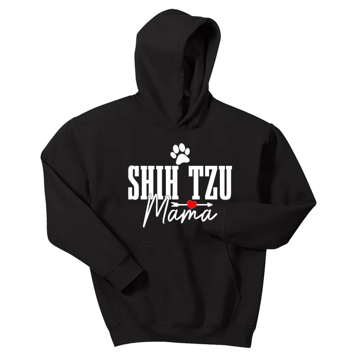 Shih Tzu Mom Shih Tzu Mama Funny Cute Dog Kids Hoodie