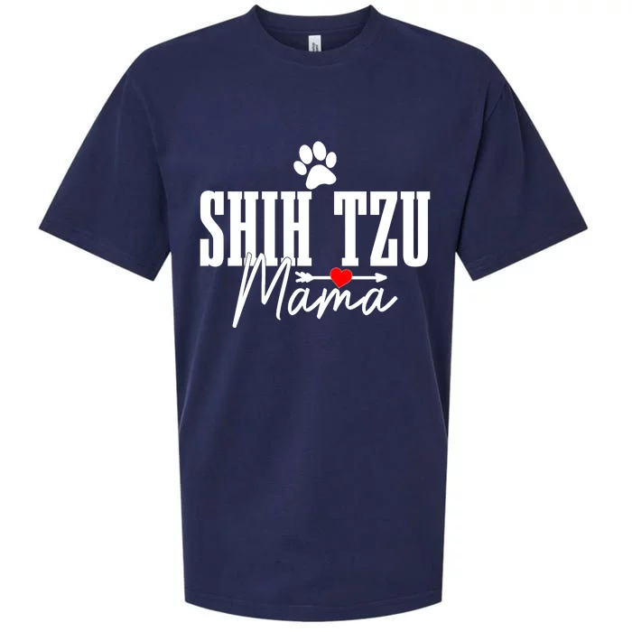 Shih Tzu Mom Shih Tzu Mama Funny Cute Dog Sueded Cloud Jersey T-Shirt