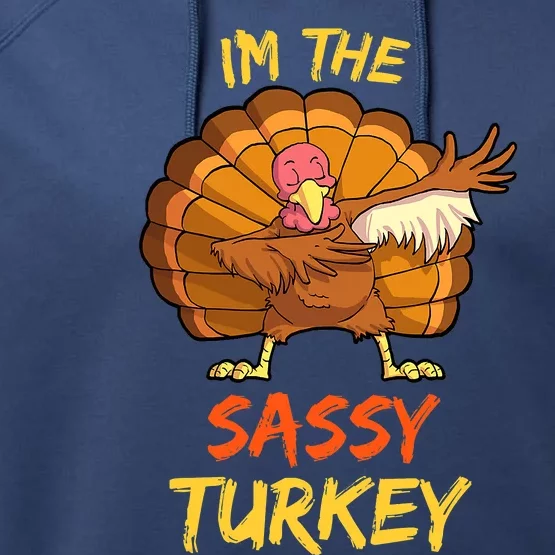 Sassy Turkey Matching Family Group Thanksgiving Gifts Performance Fleece Hoodie