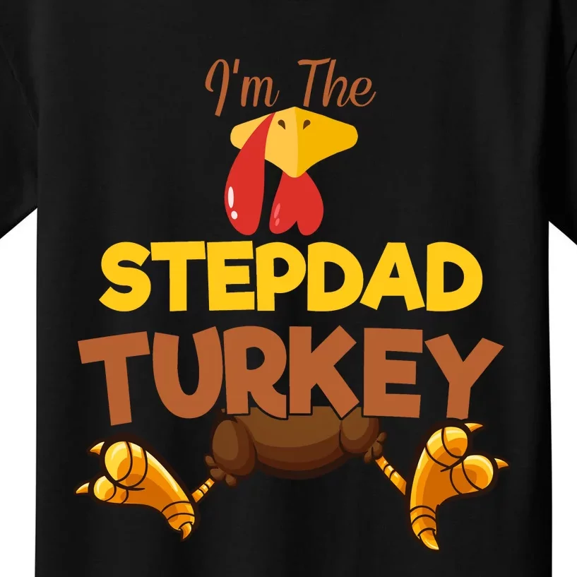 Stepdad Turkey Matching Family Group Thanksgiving Gifts Kids T-Shirt