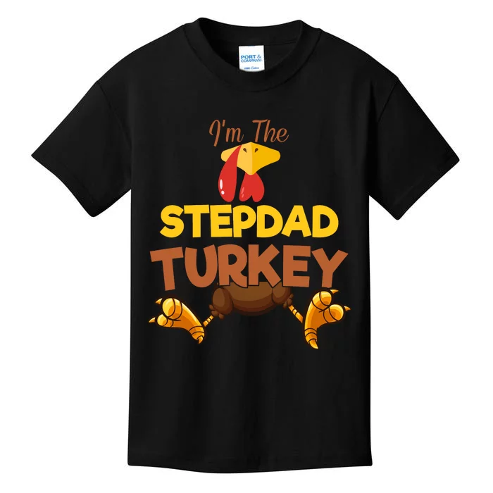 Stepdad Turkey Matching Family Group Thanksgiving Gifts Kids T-Shirt